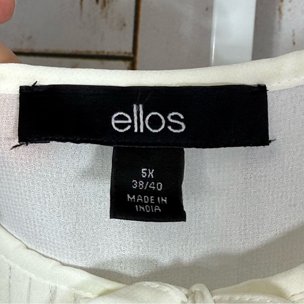 Ellos, Ivory Blouse with Beaded Hem and Pleating, and Layering Tank. Size 5X. - Picture 3 of 12